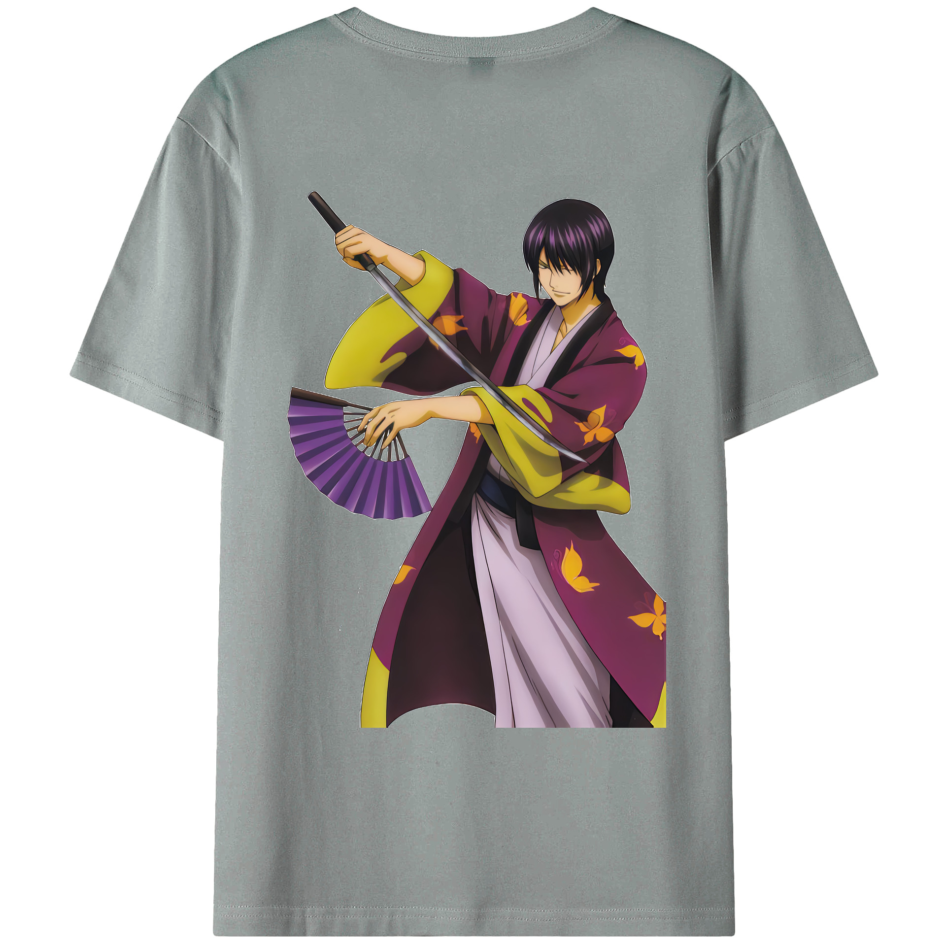 （画像用） ぎんたま 坂田銀時（さかたぎんとき） 神楽 志村新八（しむら しんぱち） GINTAMA Sakata Gintoki Kagura Shimura Shinpachi 綿100％ メンズ半袖Tシャツ（バックプリント） 通気性